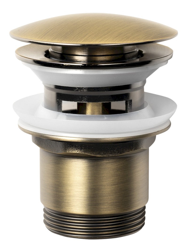 Umyvadlová výpust 5/4“, click-clack, velká zátka, 30-45mm, tmavý bronz TF7001A