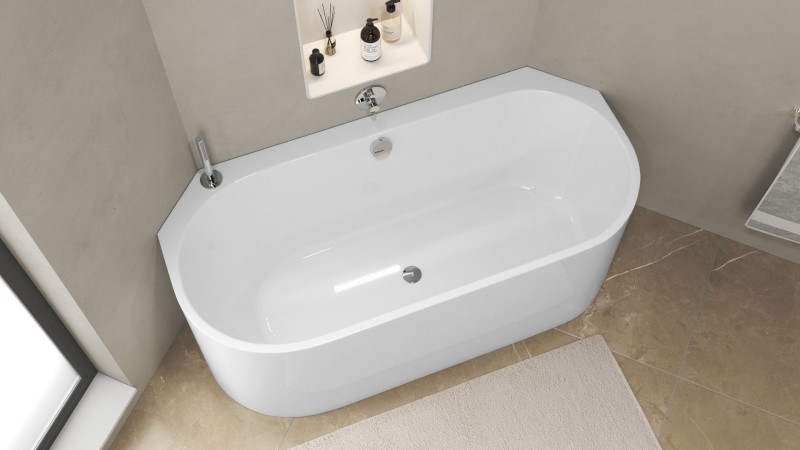 VIVA A MONOLITH rohová vana 170x75x60cm, bílá 89119MA