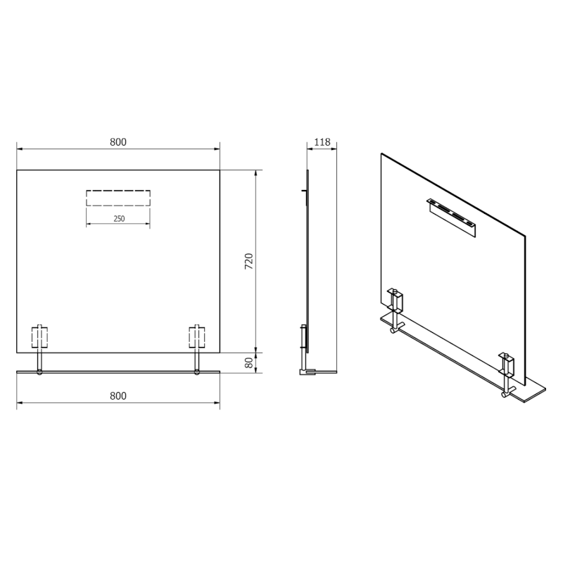 WEGA zrcadlo s policí 80x80cm 60092-8