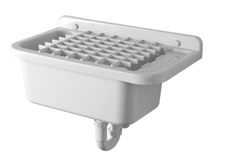 Závěsná výlevka s odkládací plochou 60x34cm, plast, bílá PI5060