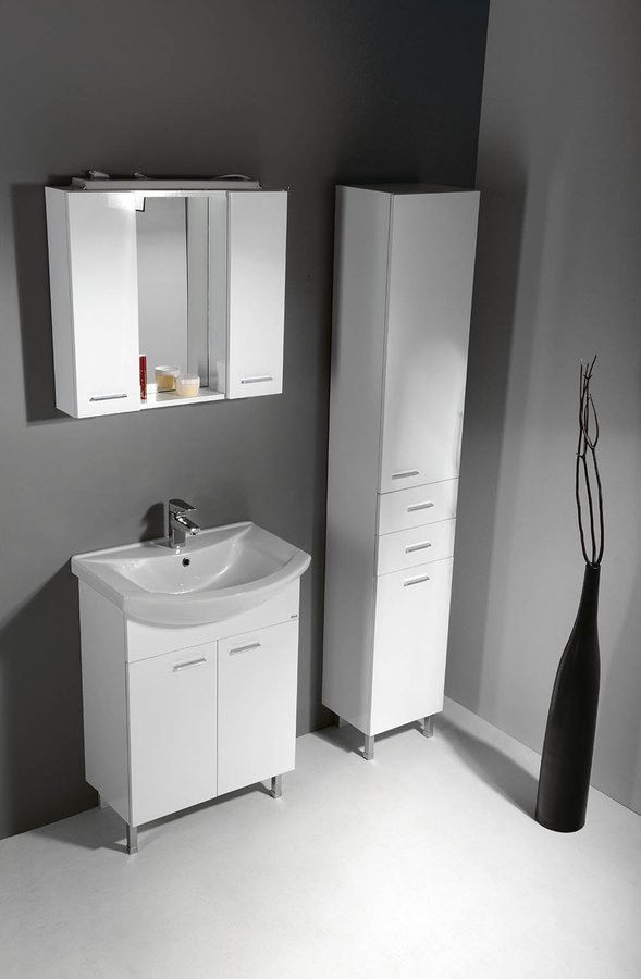 ZOJA/KERAMIA FRESH skříňka vysoká s košem 35x184x29cm, bílá 51230