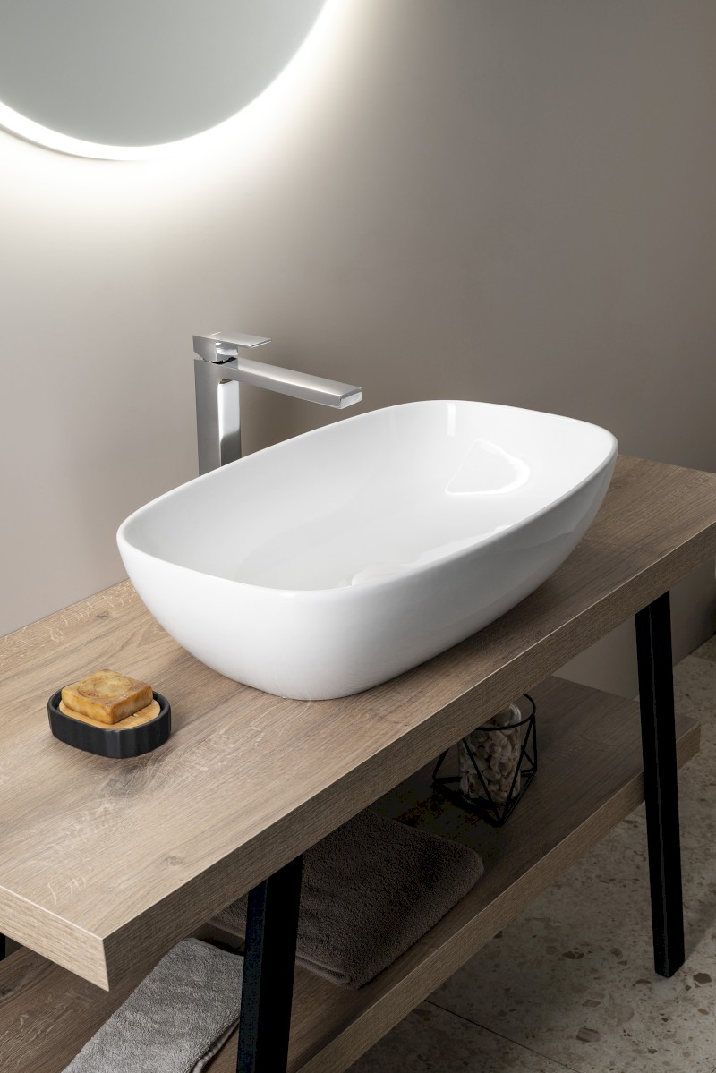 NUBES keramické umyvadlo na desku 60x38cm, bílá ExtraGlaze 978311