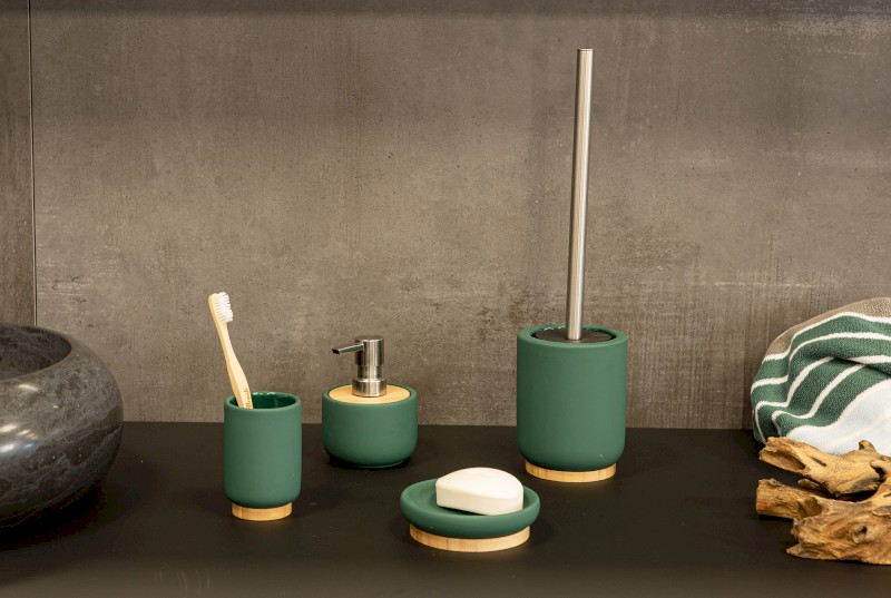 FANCY WC štětka na postavení, tmavě zelená 2126405