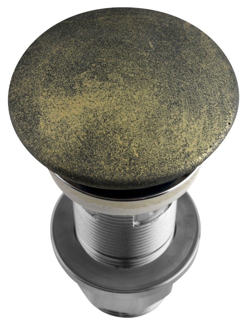 Umyvadlová výpust 5/4“, click-clack, betonová zátka, 10-80mm, zlato mat FG918