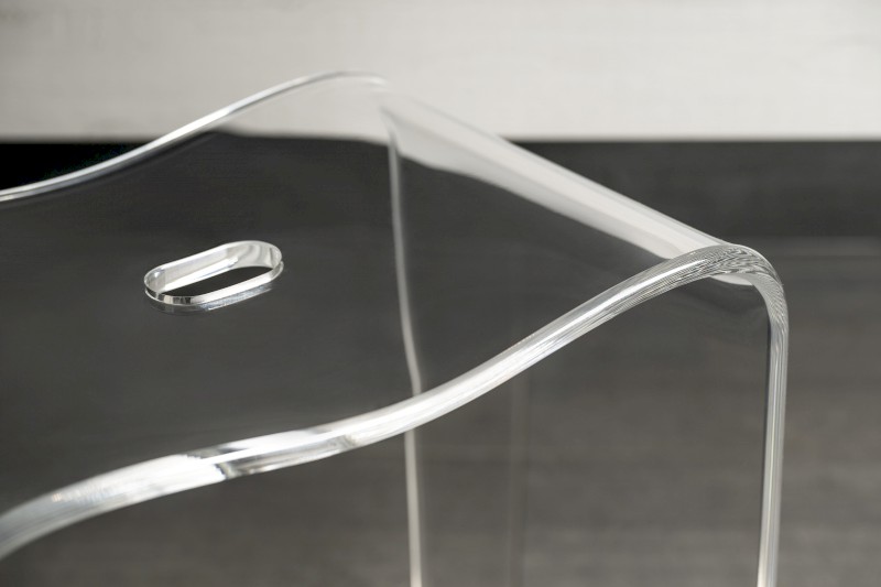 TRENDY koupelnová stolička 40x48x27,5cm, čirá A211100