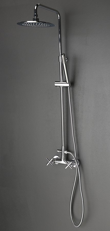 AIRTECH-AXIA sprchový sloup k napojení na baterii, hlavová, ruční sprcha, chrom 990E
