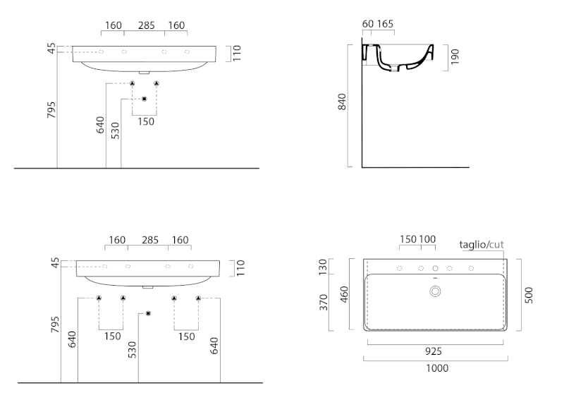 SAND keramické umyvadlo 100x50 cm, bílá ExtraGlaze 9023111