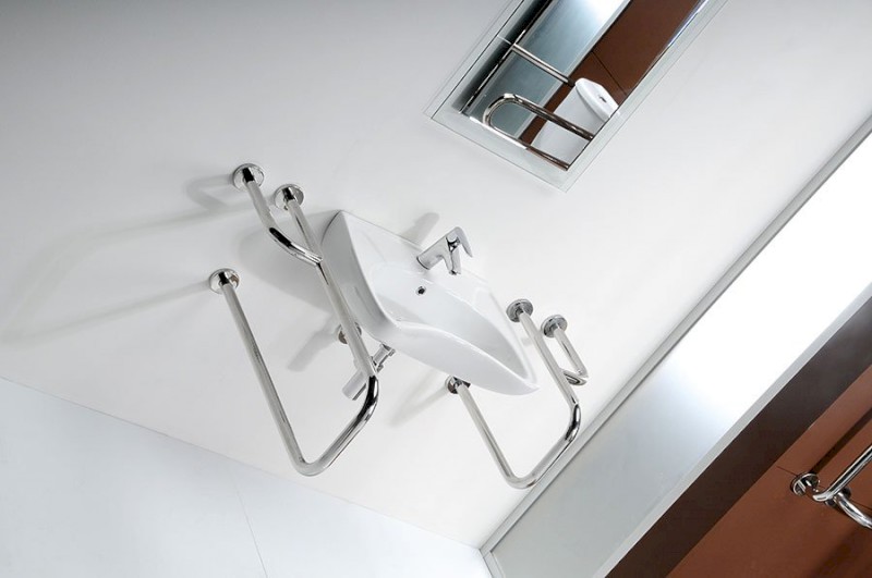 HANDICAP opěrné madlo LEVÉ 500mm, nerez lesk XH530