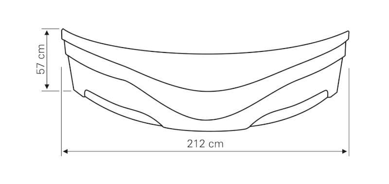 DUNAJ 150 čelní panel, výška 57cm, včetně montážní sady G1355