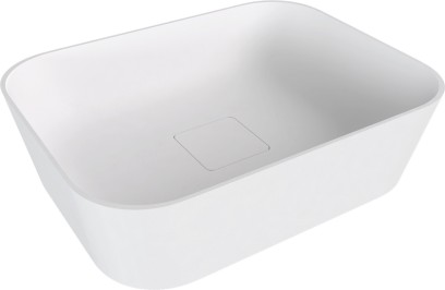 BANERA SQUARE umyvadlo na desku, litý mramor, 50x36cm, bílá mat 14596MAT