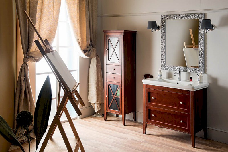 CROSS umyvadlová skříňka 85x81x47cm, 2x zásuvka, buk CR391