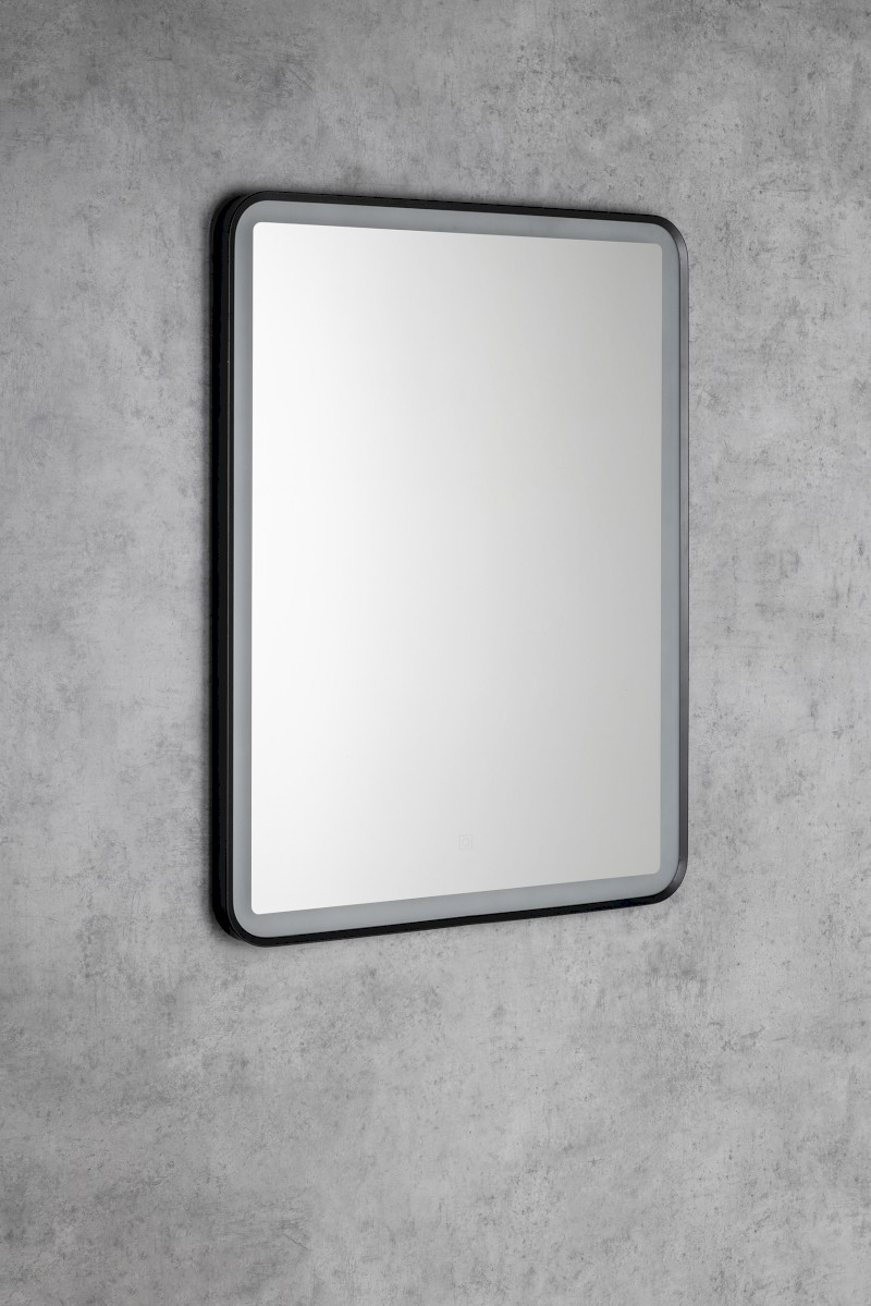 SWIDA zrcadlo s LED osvětlením 60x80cm, dotykový senzor, stmívatelné, černá mat SW060