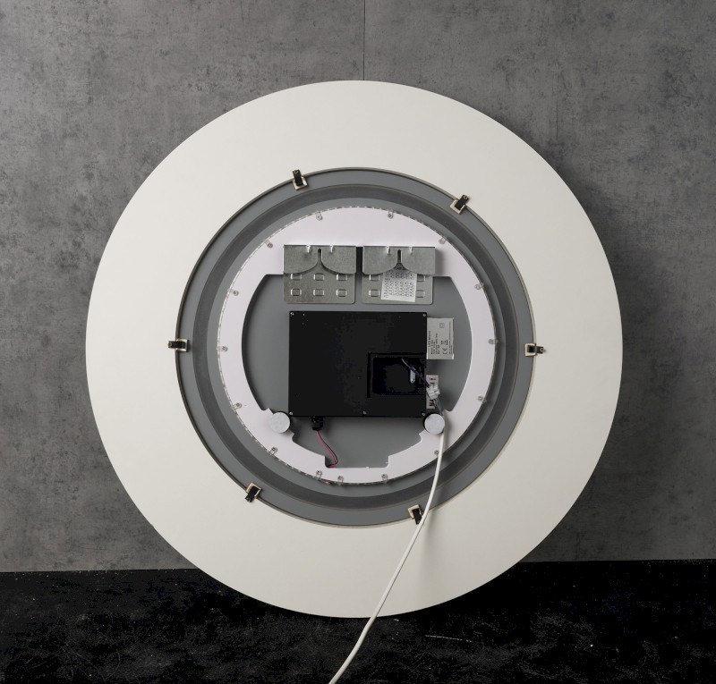 LUMIRO STRIP kulaté zrcadlo s LED osvětlením v rámu ø 90cm, bílá mat LR950-3131S