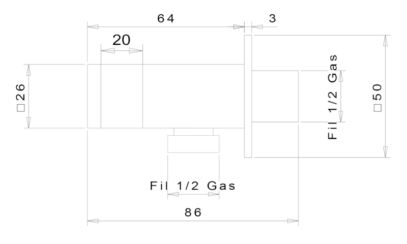 Držák sprchy hranatý, pevný, s vyústěním, zlato SG303OR