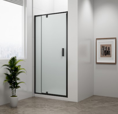 EASY BLACK sprchové dveře otočné 760-900mm, sklo Brick EL1638B