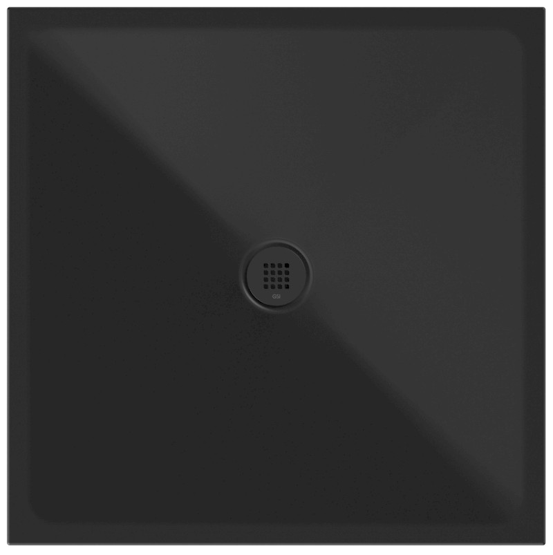 Keramická sprchová vanička, čtverec 100x100x2cm, černá mat 46101026