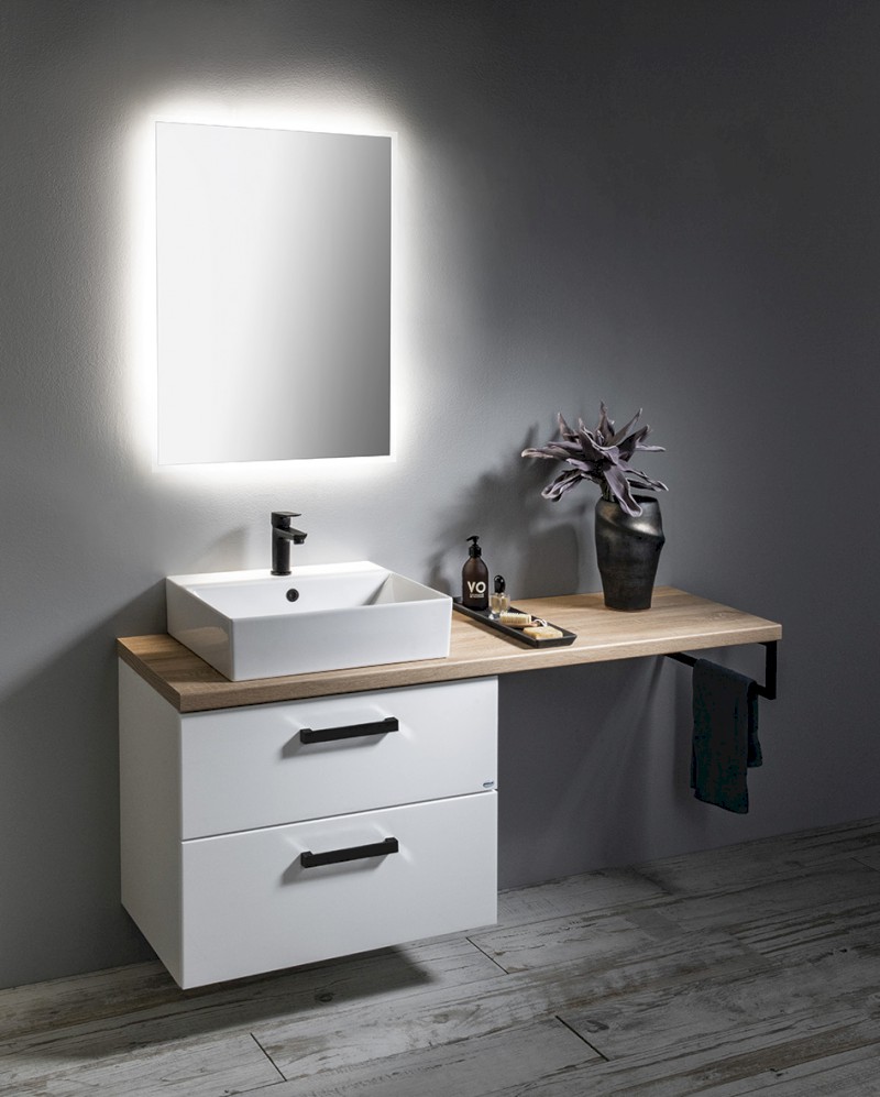 VEGA umyvadlová skříňka 72x57,6x43,6cm, 2x zásuvka, bílá VG073