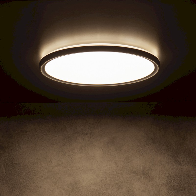 AZPO stropní LED svítidlo, ø 225mm, 11,8W, 3000/4000/6000K, IP54, černá mat 31513