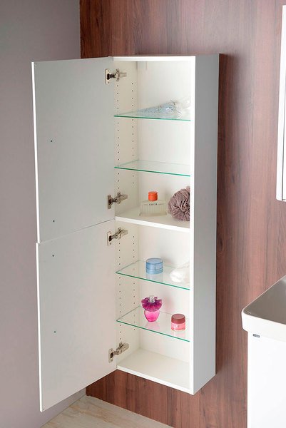 THEIA skříňka vysoká 40x138x20cm, 2x dvířka, levá/pravá, bílá TH400-3030