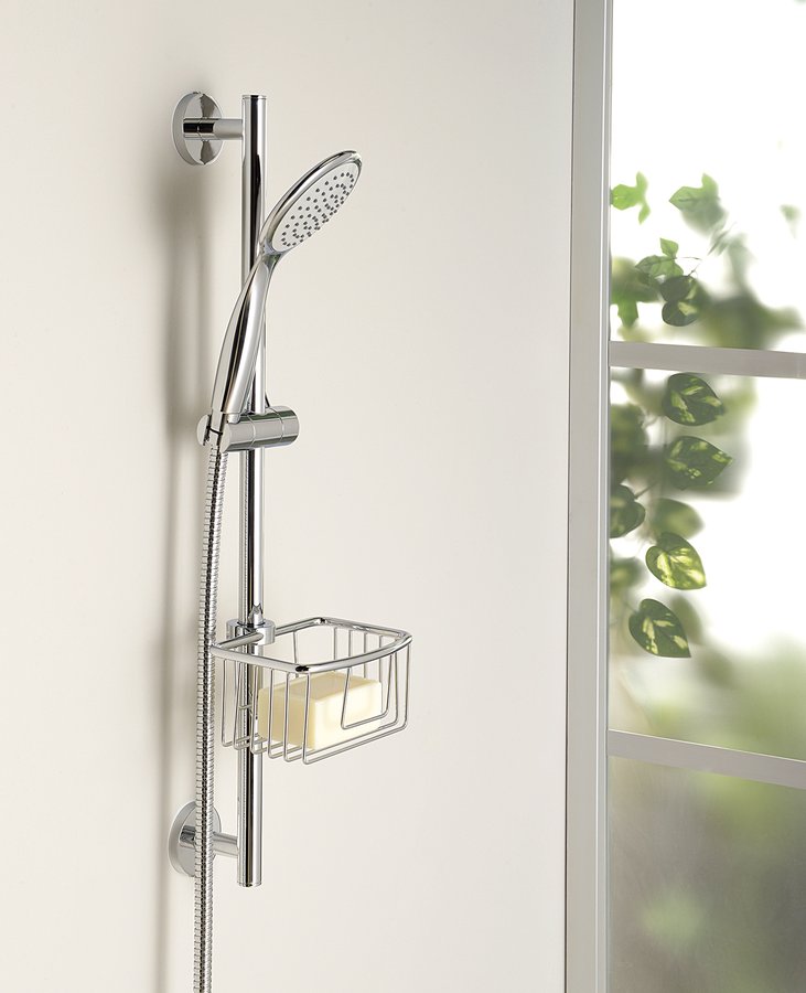 Sprchová tyč, posuvný držák, kulatá, 660mm, chrom 1202-06