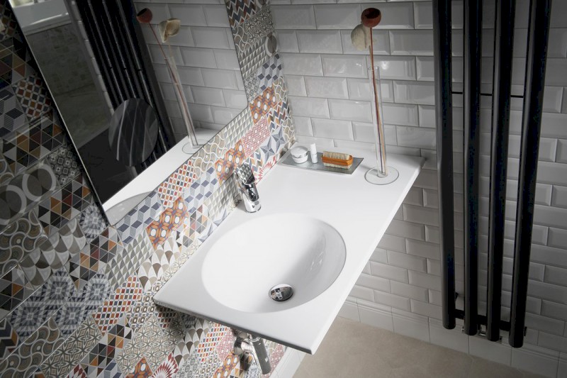 JUNO umyvadlo, litý mramor, 100x47cm, levé, bílá JU101