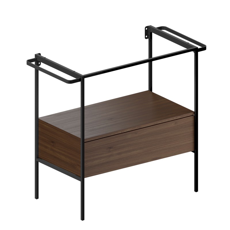 PURA konstrukce pod umyvadlo 82,6x46cm, černá mat/ořech MSAP82N