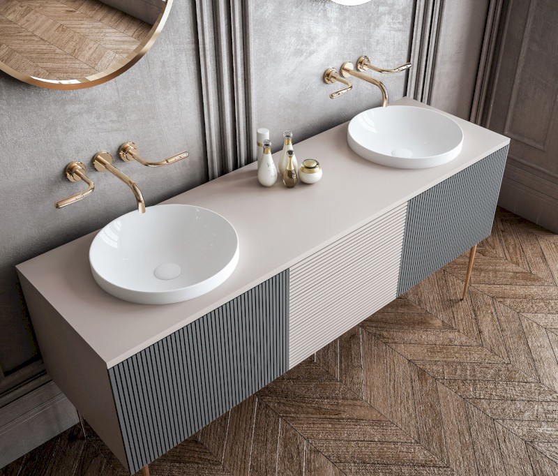 Keramické umyvadlo zápustné, průměr 43cm, bílá 3041