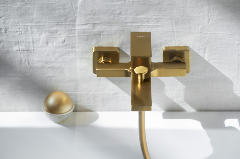 CUBEMIX nástěnná vanová baterie, zlato mat CM010GB