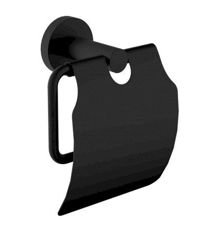 X-ROUND BLACK držák toaletního papíru, s krytem, černá mat XR732B