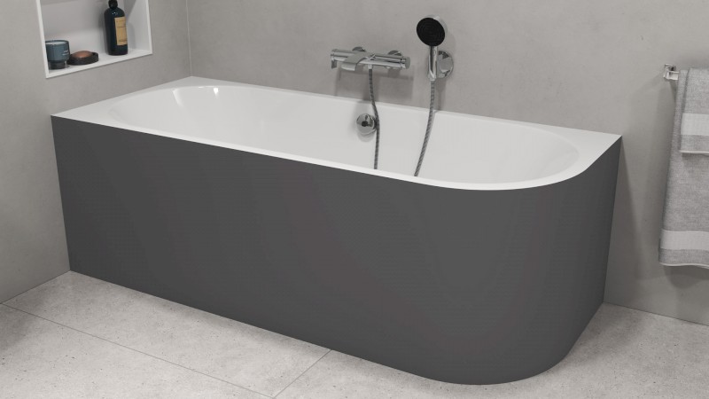 VIVA L MONOLITH asymetrická vana 170x75x60cm, bílá/carina 70119M.41