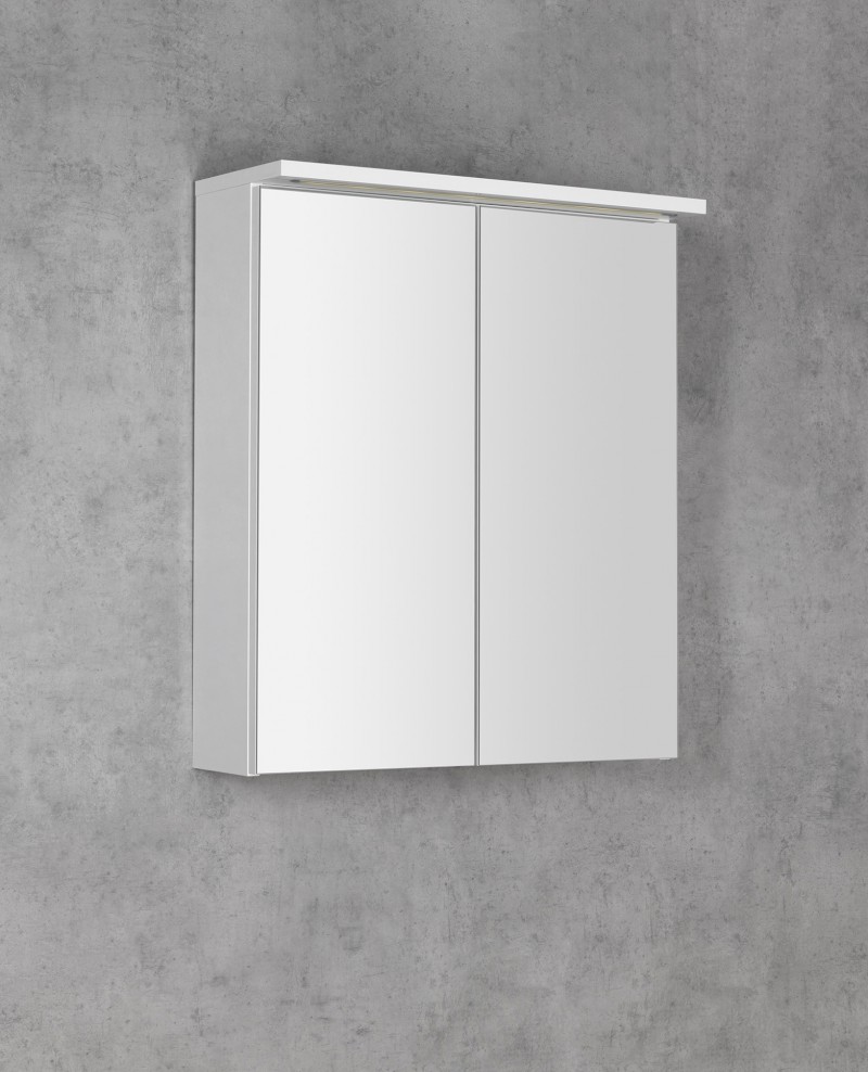 KAWA STRIP galerka s LED osvětlením 60x70x22cm, bílá WGL60S