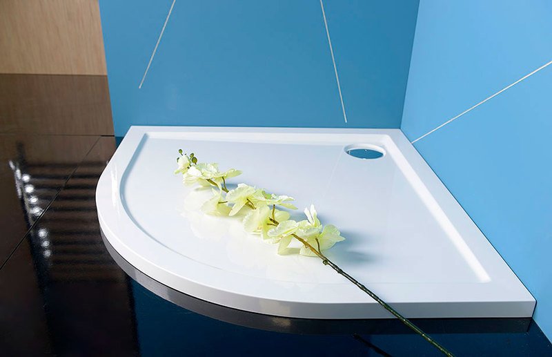 SERA sprchová vanička z litého mramoru, čtvrtkruh 100x100cm, R550, bílá 62111