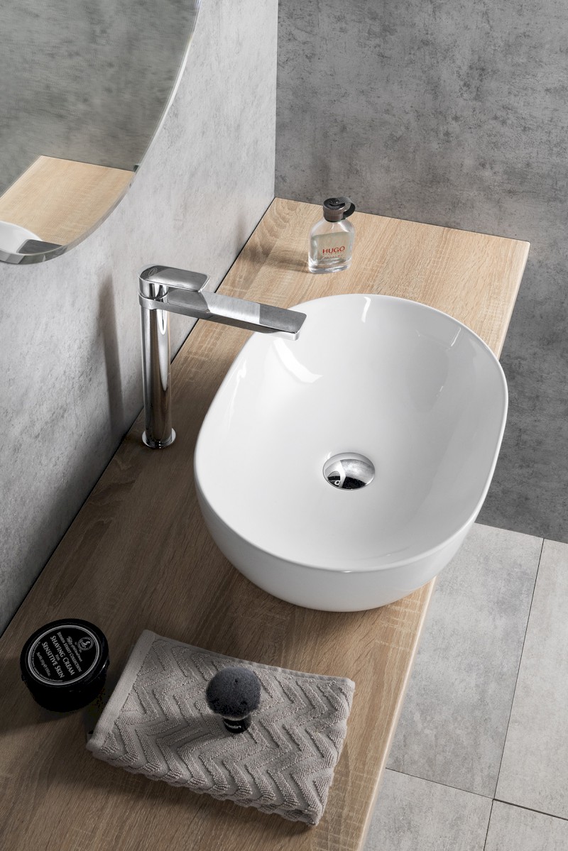 Keramické umyvadlo na desku 49x36cm, bílá CA490