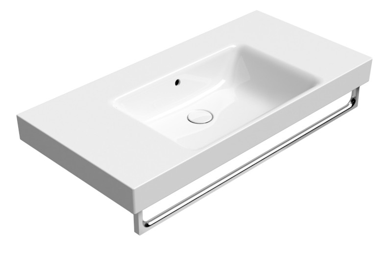 NUBES keramické umyvadlo 100x50cm, s odkládacími plochami, bez otvoru, bílá ExtraGlaze 9651011