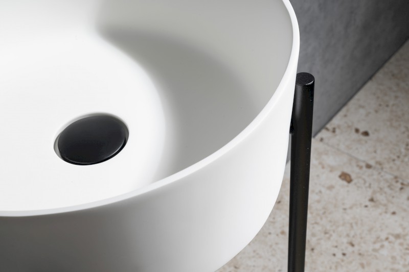 THIN umyvadlo na desku, Rockstone, Ø 38 cm, bílá mat WN548