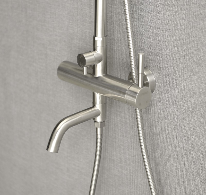 MINIMAL vanový sloup s pákovou baterií a napouštěním, nerez MI140