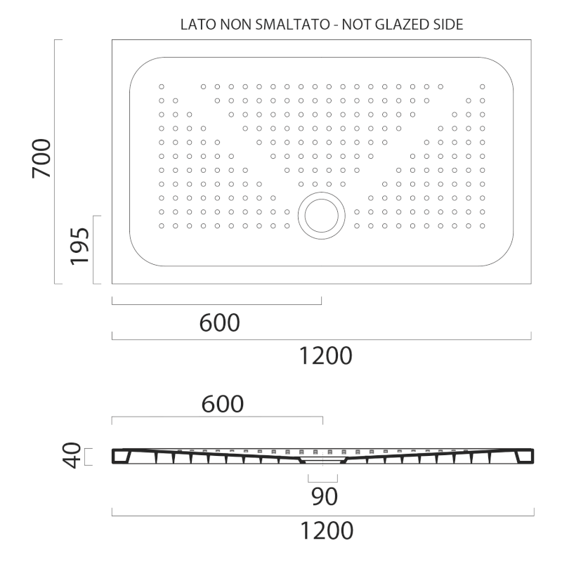 Keramická sprchová vanička, obdélník 120x70x4cm, bílá ExtraGlaze 47120711