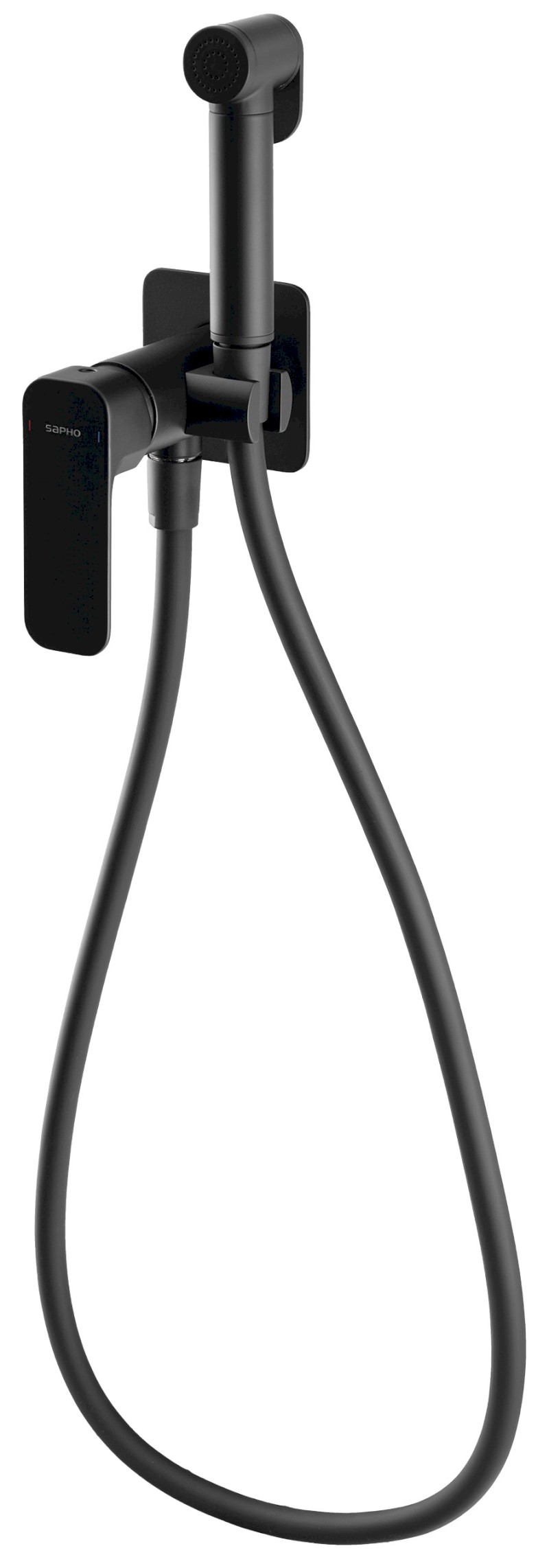 SPY podomítková bidetová baterie se Stop sprškou, černá mat PY13/15