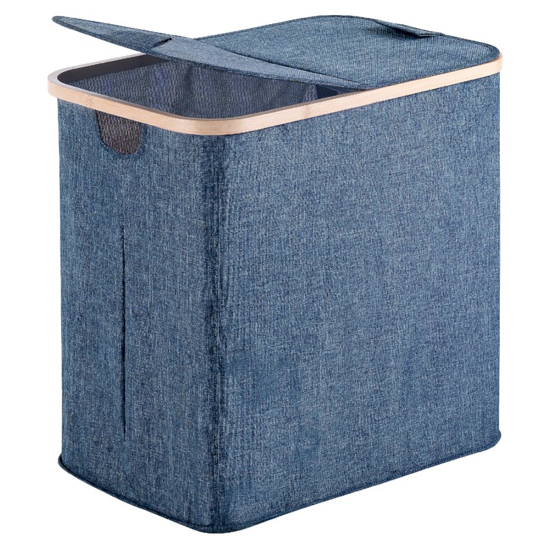 YOSHI koš na prádlo 53x51x34cm, bambus, modrá 133805