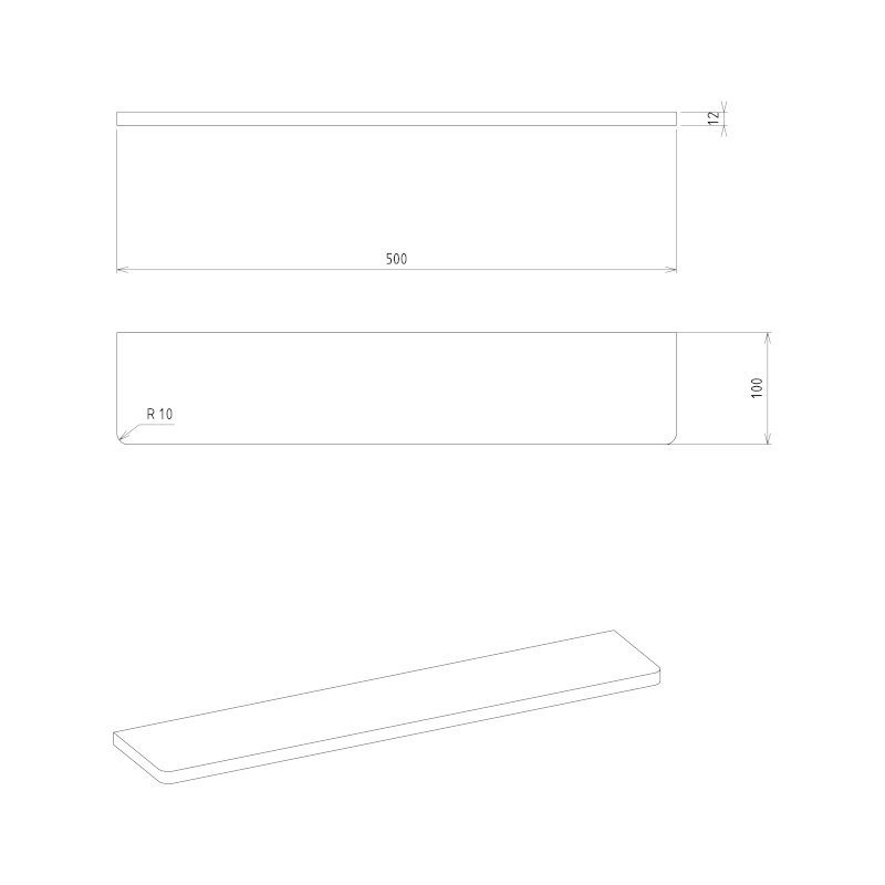 ABELINE police rockstone 500mm, bílá mat AB500-0101