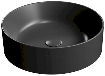 KUBE X keramické umyvadlo na desku, průměr 45cm, černá mat 942726