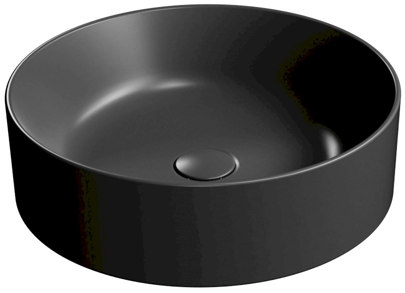 KUBE X keramické umyvadlo na desku, průměr 45cm, černá mat 942726