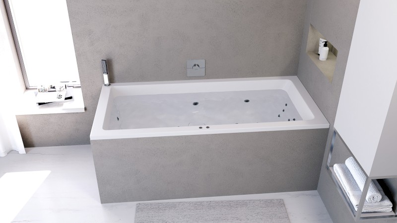 MARLENE hydromasážní vana, 190x90x48cm, Attraction Hydro-Air, chrom 71607.4010