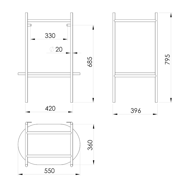 PUNO podstavec pod umyvadlo 550x795x396mm, černá SKA590-2