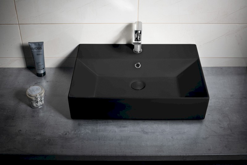 SISTEMA keramické umyvadlo 60x42cm, černá mat 10SF50060-2N