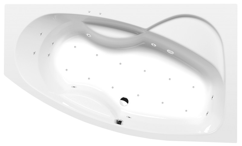 MAMBA R hydromasážní vana, 160x95x44cm, Active Hydro-Air, chrom 28111.2010