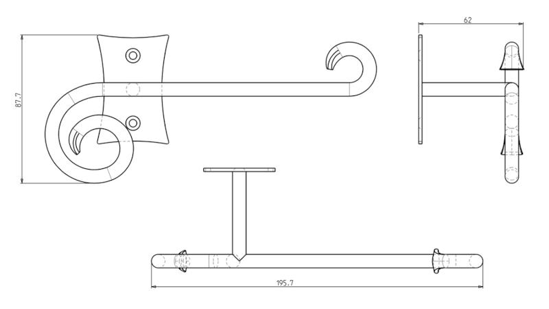 REBECCA držák toaletního papíru, černá CC017