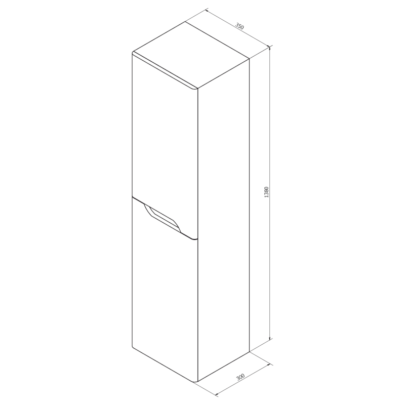 MEDIENA skříňka vysoká 35x140x30cm, 2x dvířka, levá/pravá, bílá mat/bílá mat MD350