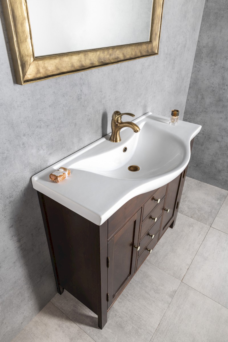 AMBRA umyvadlová skříňka 96x82x34,5cm, mořený smrk AB1040