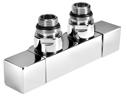 CUBE TWIN připojovací sada ventilů pro středové připojení, chrom CP581S